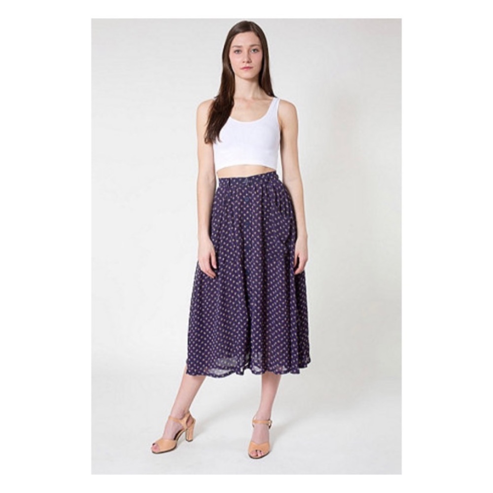 American Apparel Chiffon Button Up Long Skirt